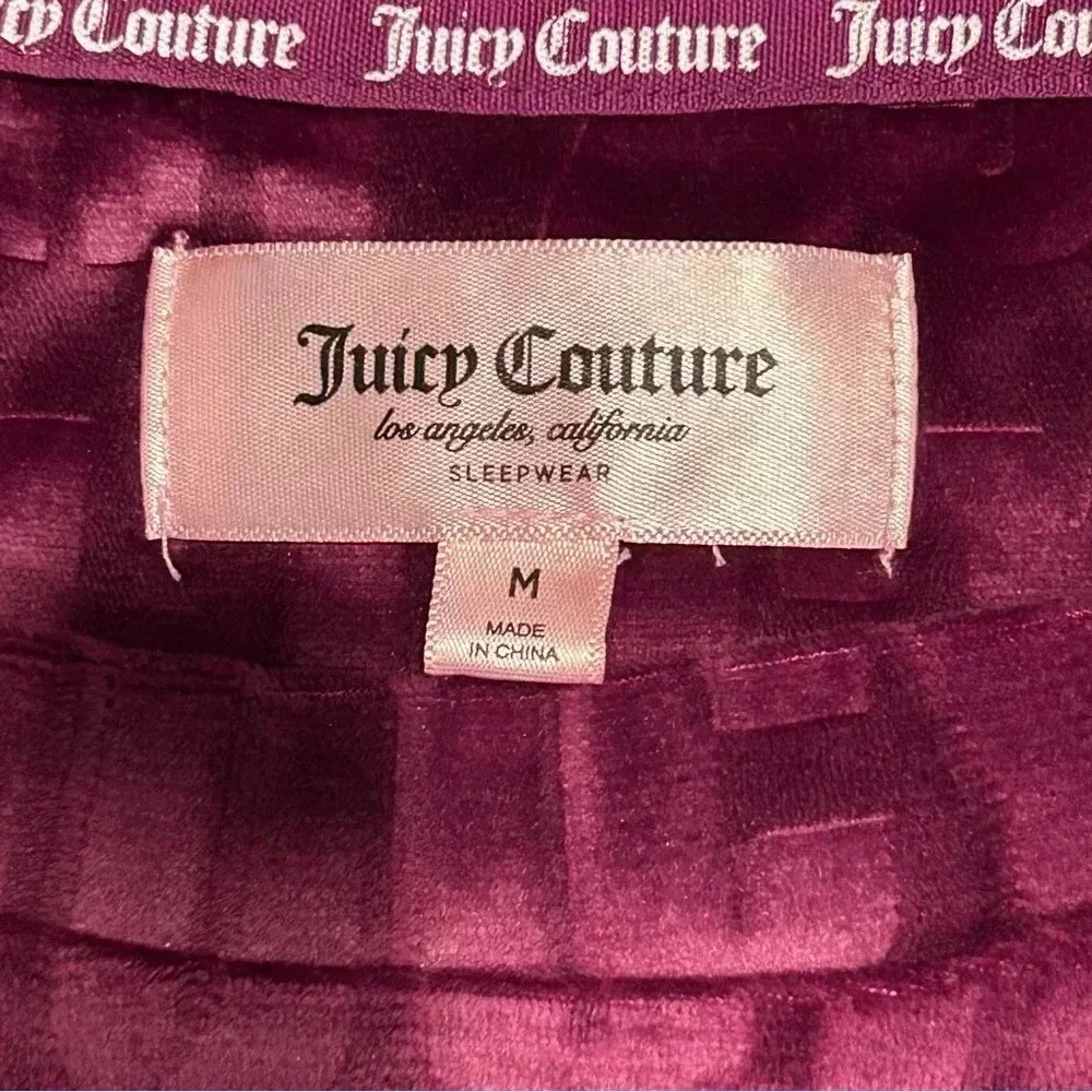 Juicy Couture Logo Purple Velour Sweatshirt Casual Soft Loungewear Medium Soft - Picture 4 of 5